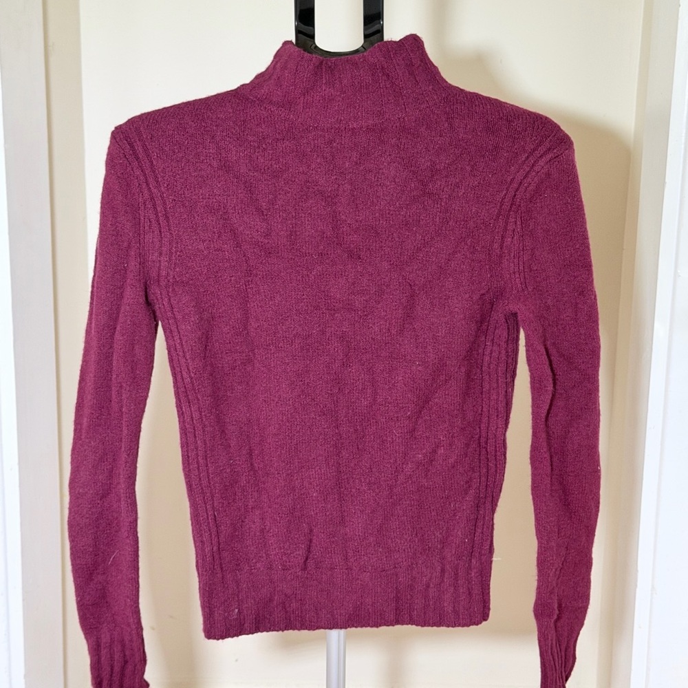 Merino Wool Blend Maroon Sweater